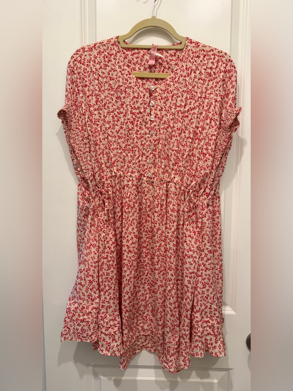 Free People One Fine Day Dress with Red Floral Print